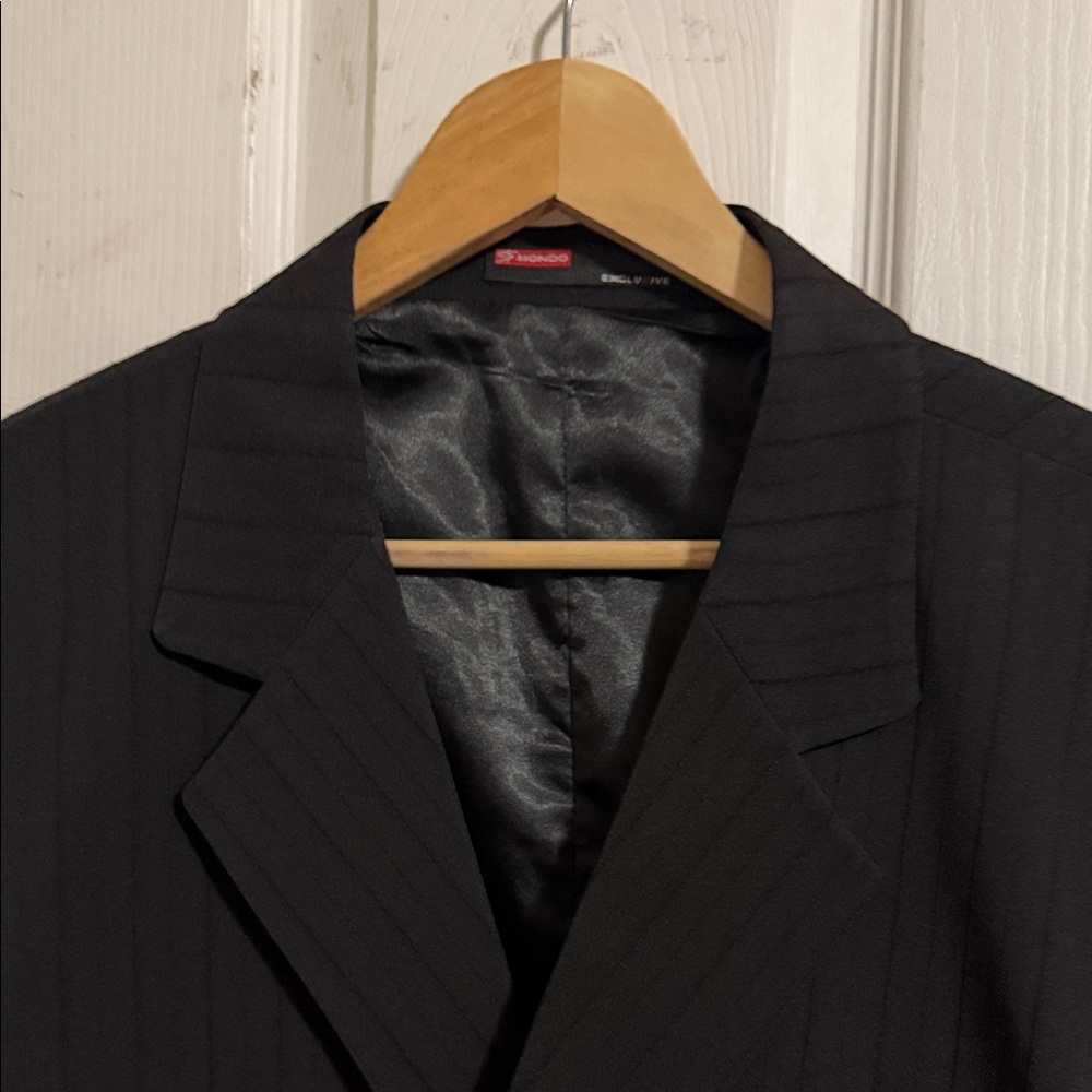 Men's Black Pinstripe Suit Jacket - Classic Tailored Blazer